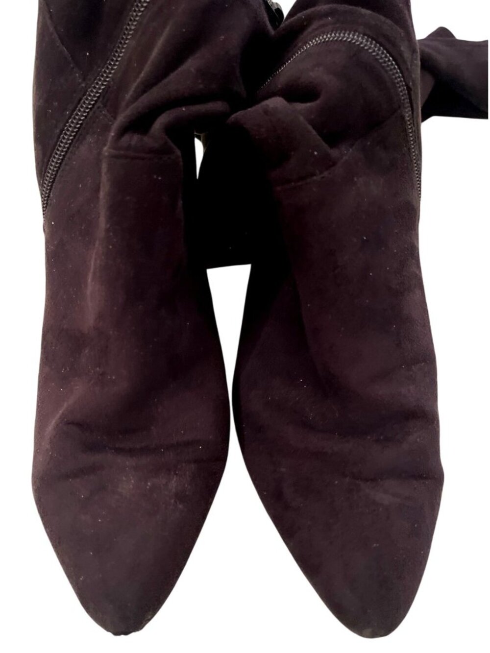 Nine West Over the Knee Boots Women's 8M Black Suede Stiletto 3"Heel Zip Tall - Picture 5 of 5